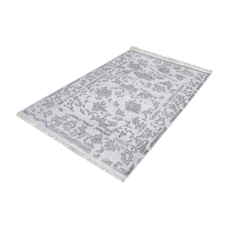 Harappa Handknotted Wool Rug In Grey